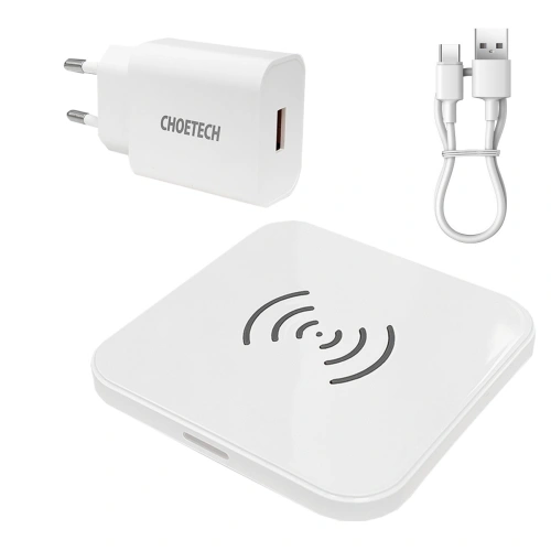 Kup Choetech Drahtloses Ladegerät T511-S Qi 10W schwarz + Ladegerät Q5003 18W weiß + USB-A/microUSB Kabel 1,2m weiß - CHT113 - {ean13} - Sklep Home Screen