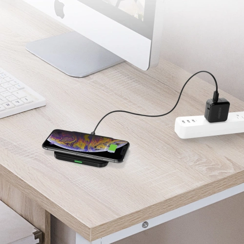 Kup Choetech Drahtloses Ladegerät T511-S Qi 10W schwarz + Ladegerät Q5003 18W weiß + USB-A/microUSB Kabel 1,2m weiß - CHT113 - {ean13} - Sklep Home Screen