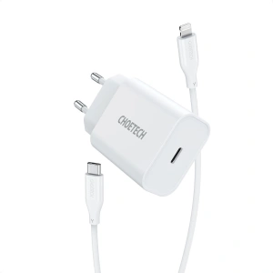 Kup Ładowarka sieciowa Choetech Q5004-V2-EU-CLWH USB-C 20W PD 3A + kabel USB-C/Lightning MFI 1,2m biały - CHT114 - {ean13} - Sklep Home Screen