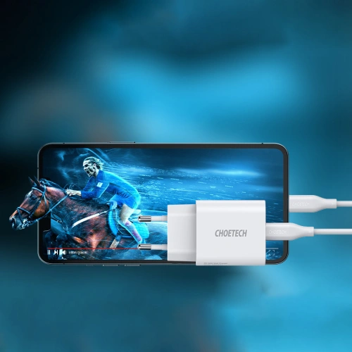 Buy Choetech Q5004-V2-EU-CLWH Wall Charger USB-C 20W PD 3A + USB-C/Lightning MFI Cable 1,2m white - CHT114 - {ean13} - Home Screen Store Europe