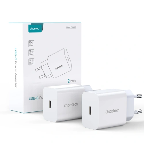 Kup Ładowarka sieciowa Choetech PD5005-EU USB-C PD 20W 3A biały [2 PACK] - CHT115 - {ean13} - Sklep Home Screen