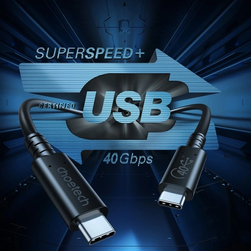 Kup Kabel Choetech XCC-1028 USB-C/USB-C USB 4 Gen3 100W 40Gbps/8K 0.8m czarny - CHT117 - {ean13} - Sklep Home Screen