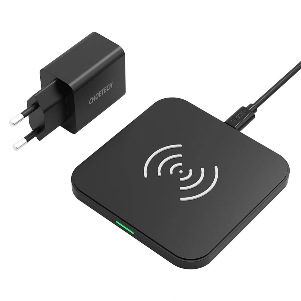 Ładowarka bezprzewodowa Choetech T511-S Qi 10W + ładowarka sieciowa Q5003 18W + kabel USB-A/microUSB 1,2m czarny