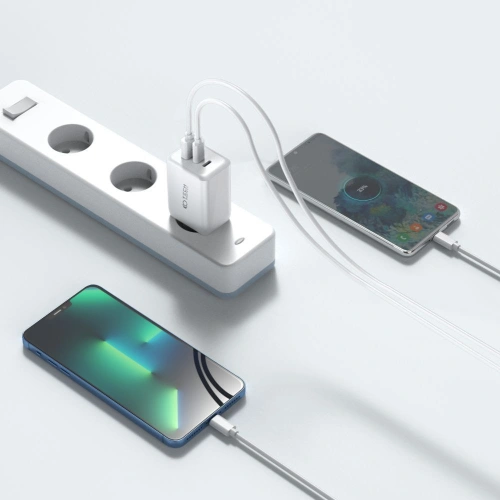 Kup Ładowarka sieciowa Tech-Protect C65W 3-port Network Charger PD 65W QC 3.0 White - THP2052 - {ean13} - Sklep Home Screen