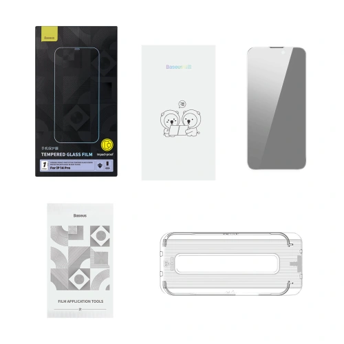 Kup Tvrzené sklo Baseus 0.4mm Privacy Apple iPhone 14 Pro s filtrem proti prachu - BSU4331 - {ean13} - Sklep Home Screen