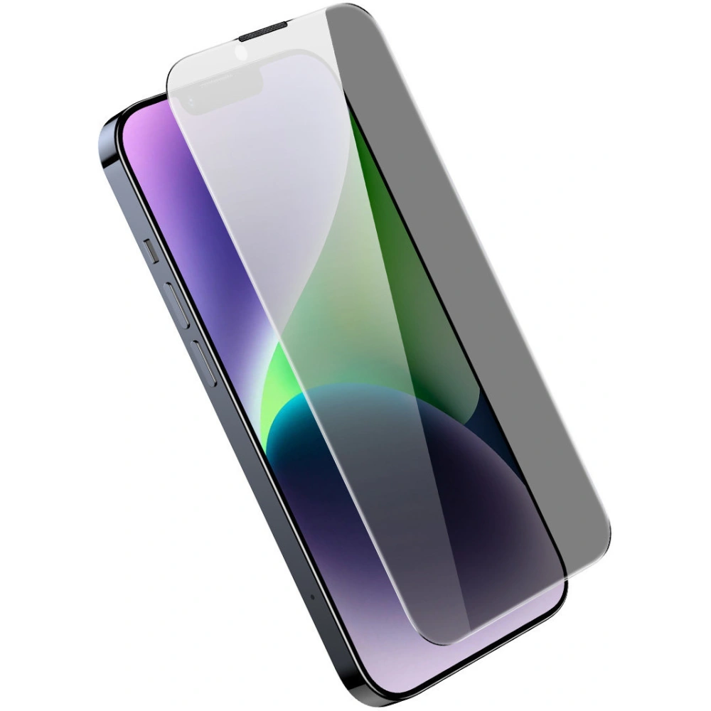 Szkło hartowane Baseus 0.4mm Privacy Apple iPhone iPhone 14 Plus / 15 Plus z filtrem przeciwpyłowym