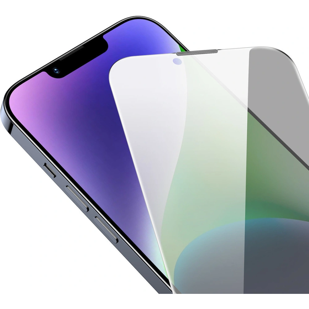 Szkło hartowane Baseus 0.4mm Privacy Apple iPhone iPhone 14 Plus / 15 Plus z filtrem przeciwpyłowym