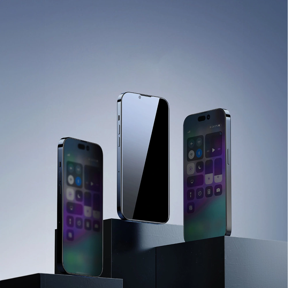 Szkło hartowane Baseus 0.4mm Privacy Apple iPhone iPhone 14 Plus / 15 Plus z filtrem przeciwpyłowym
