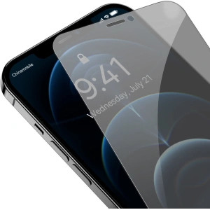 Szkło hartowane Baseus 0.4mm Privacy Apple iPhone 12 Pro Max z filtrem przeciwpyłowym