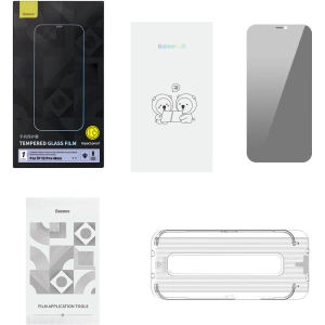 Szkło hartowane Baseus 0.4mm Privacy Apple iPhone 12 Pro Max z filtrem przeciwpyłowym