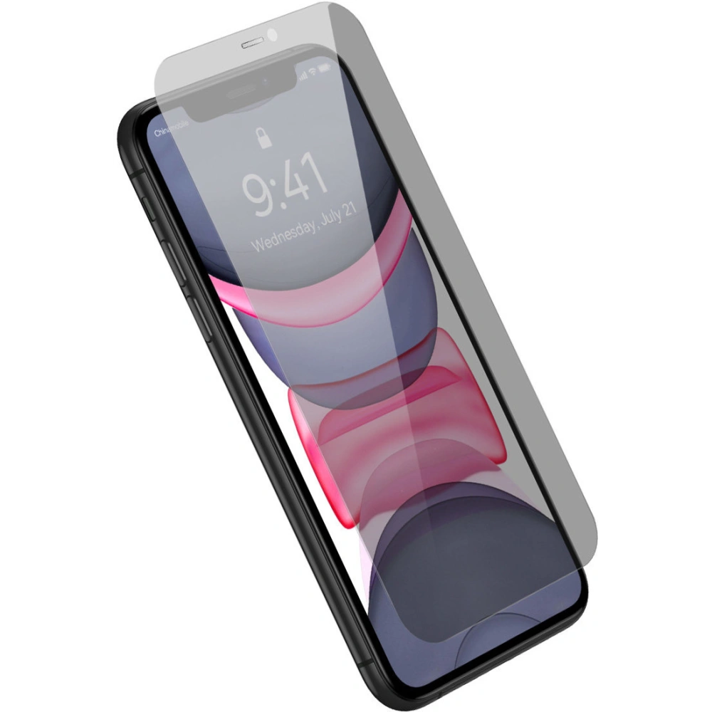 Szkło hartowane Baseus 0.4mm Privacy Apple iPhone 11/XR z filtrem przeciwpyłowym