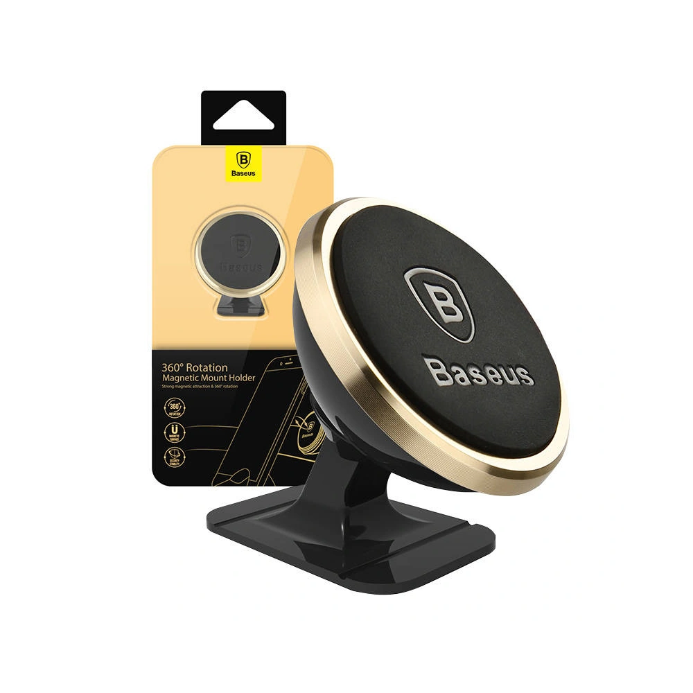 Uchwyt samochodowy magnetyczny Baseus 360-degree Rotation Magnetic Mount Holder (złoty)