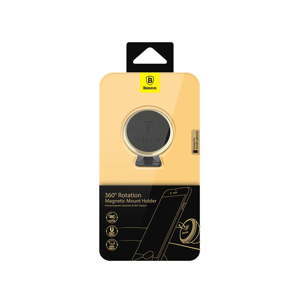 Uchwyt samochodowy magnetyczny Baseus 360-degree Rotation Magnetic Mount Holder (złoty)
