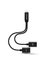 USAMS US-SJ160 2in1 Lightning Adapter schwarz/schwarz