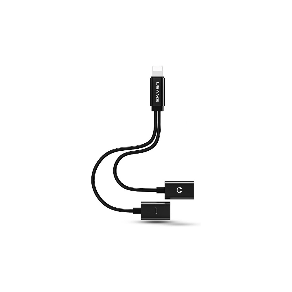 Adapter USAMS US-SJ160 2w1 Lightning czarny/black