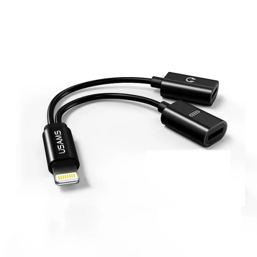 Kup USAMS US-SJ160 2in1 Lightning Adapter schwarz/schwarz - USA981 - {ean13} - Sklep Home Screen