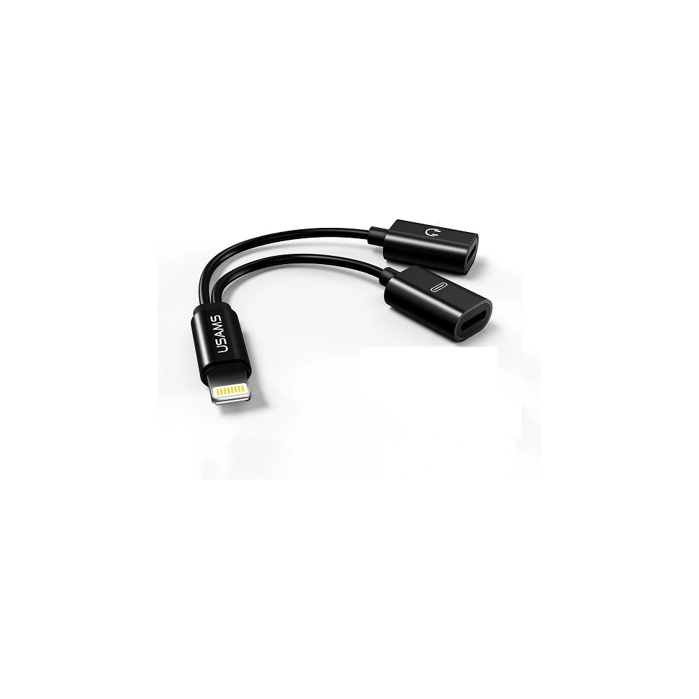 Adapter USAMS US-SJ160 2w1 Lightning czarny/black