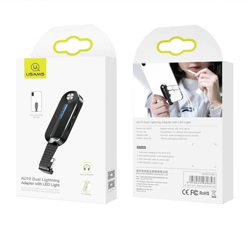 Kup USAMS Adapter AU10 US-SJ357 2in1 Lightning LED 2xlightning schwarz/schwarz - USA982 - {ean13} - Sklep Home Screen