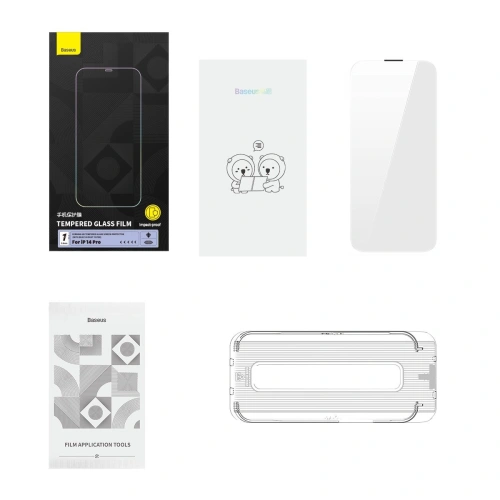 Kup Sticlă temperată Baseus 0.4mm Corning HD Apple iPhone 14 Pro cu filtru anti-praf - BSU4338 - {ean13} - Sklep Home Screen