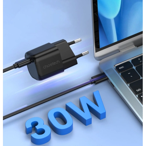 Kup Hálózati töltő Choetech PD5007 GaN USB-C PD 30W fekete - CHT126 - {ean13} - Sklep Home Screen