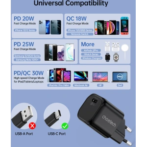 Kup Ładowarka sieciowa Choetech PD5007 GaN USB-C PD 30W czarny - CHT126 - {ean13} - Sklep Home Screen