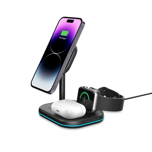 Kup Bezdrátová nabíječka Tech-Protect QI15W-A27 3v1 Magnetic MagSafe Wireless Charger Černá - THP2054 - {ean13} - Sklep Home Screen