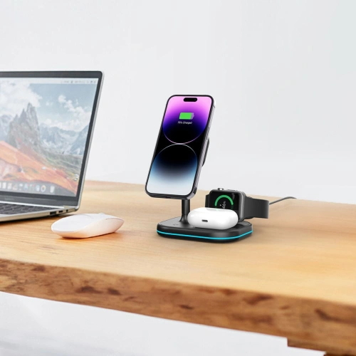 Kup Bezdrátová nabíječka Tech-Protect QI15W-A27 3v1 Magnetic MagSafe Wireless Charger Černá - THP2054 - {ean13} - Sklep Home Screen