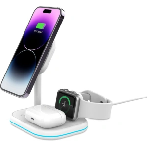 Kup Ładowarka bezprzewodowa Tech-Protect QI15W-A27 3in1 Magnetic MagSafe Wireless Charger White - THP2055 - {ean13} - Sklep Home Screen