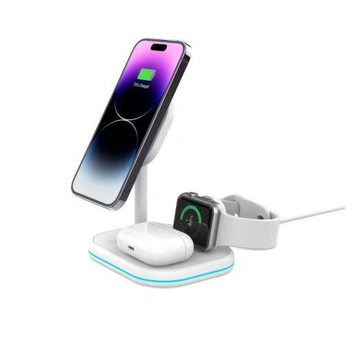 Kup Încărcător wireless Tech-Protect QI15W-A27 3in1 Magnetic MagSafe Wireless Charger Alb - THP2055 - {ean13} - Sklep Home Screen