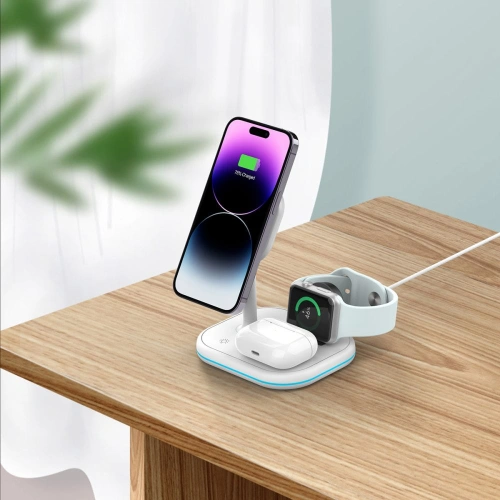 Kup Încărcător wireless Tech-Protect QI15W-A27 3in1 Magnetic MagSafe Wireless Charger Alb - THP2055 - {ean13} - Sklep Home Screen