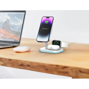 Kup Ładowarka bezprzewodowa Tech-Protect QI15W-A27 3in1 Magnetic MagSafe Wireless Charger White - THP2055 - {ean13} - Sklep Home Screen