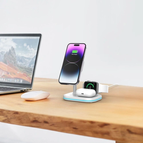 Kup Încărcător wireless Tech-Protect QI15W-A27 3in1 Magnetic MagSafe Wireless Charger Alb - THP2055 - {ean13} - Sklep Home Screen