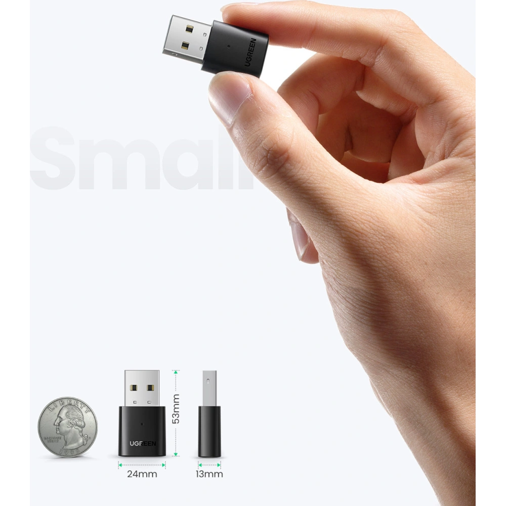 Adapter UGREEN CM390 Bluetooth 5.0 USB-A czarny