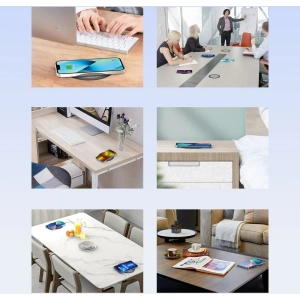 Choetech Kabelloses Untertischladegerät T590-F 10W + EU-Ladegerät mit Kabel schwarz