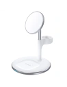 Încărcător wireless magnetic Choetech T586-F MagSafe 3w1 pentru iPhone/AirPods/Apple Watch alb