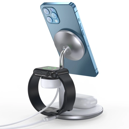 Kup Bezprzewodowa ładowarka magnetyczna Choetech T586-F MagSafe 3w1 do iPhone/AirPods/Apple Watch biały - CHT146 - {ean13} - Sklep Home Screen