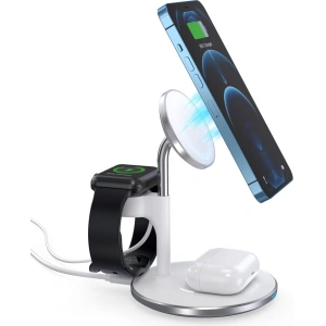 Kup Bezprzewodowa ładowarka magnetyczna Choetech T586-F MagSafe 3w1 do iPhone/AirPods/Apple Watch biały - CHT146 - {ean13} - Sklep Home Screen