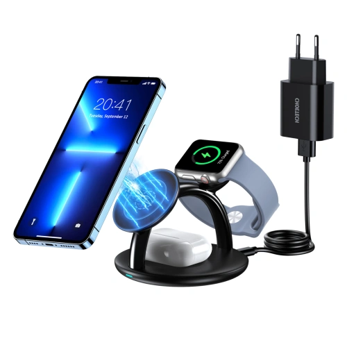 Buy Choetech T587-F Wireless Charger 3in1 iPhone 12/13/14, AirPods Pro, Apple Watch black - CHT150 - {ean13} - Home Screen Store Europe