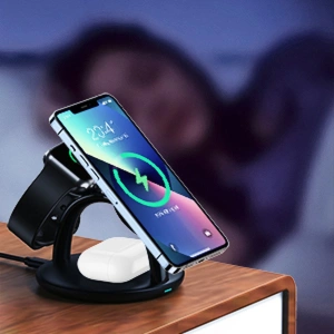 Buy Choetech T587-F Wireless Charger 3in1 iPhone 12/13/14, AirPods Pro, Apple Watch black - CHT150 - {ean13} - Home Screen Store Europe