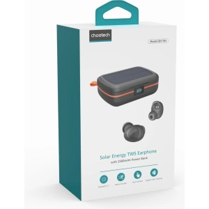 Buy Choetech BH-T05 TWS Earphones waterproof, solar charger, powerbank 2500mAh black - CHT153 - {ean13} - Home Screen Store Europe