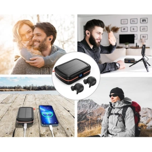 Buy Choetech BH-T05 TWS Earphones waterproof, solar charger, powerbank 2500mAh black - CHT153 - {ean13} - Home Screen Store Europe