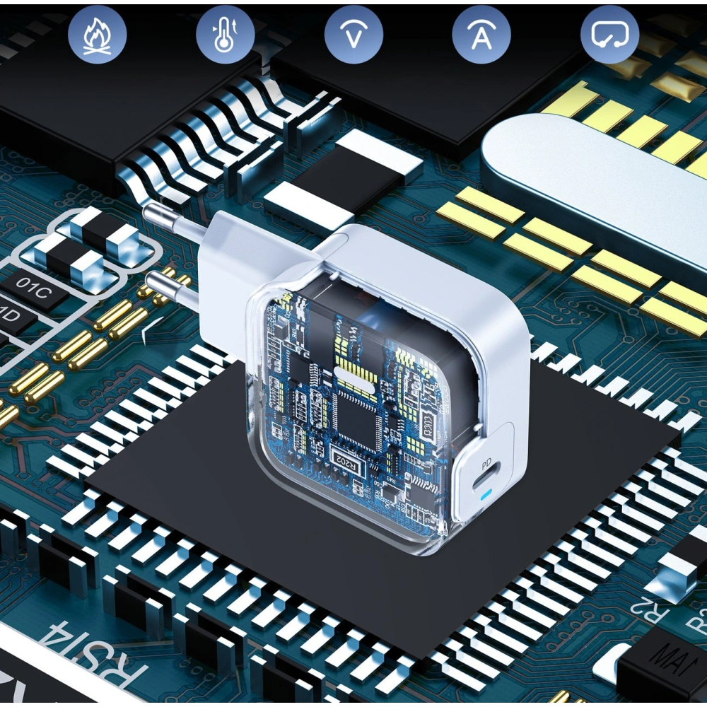 Ładowarka sieciowa Choetech PD8007 USB-C 45W PPS/PD biała