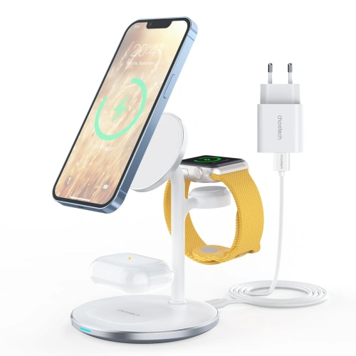 Buy Choetech T585-F Wireless Charger 3in1 iPhone 12/13, AirPods Pro, Apple Watch white - CHT156 - {ean13} - Home Screen Store Europe