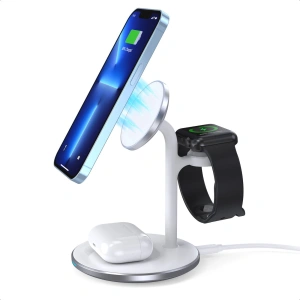 Kup Bezprzewodowa stacja ładująca Choetech T585-F 3w1 iPhone 12/13, AirPods Pro, Apple Watch biały - CHT156 - {ean13} - Sklep Home Screen