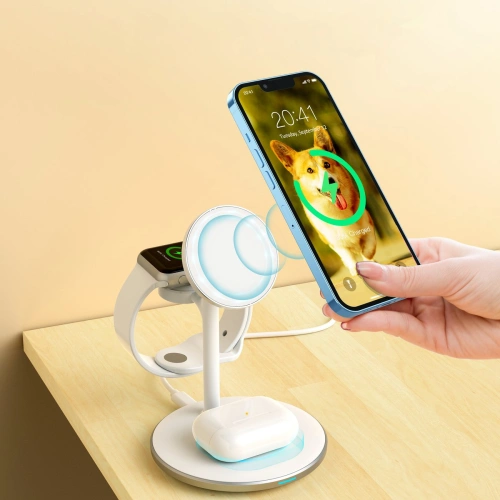 Buy Choetech T585-F Wireless Charger 3in1 iPhone 12/13, AirPods Pro, Apple Watch white - CHT156 - {ean13} - Home Screen Store Europe