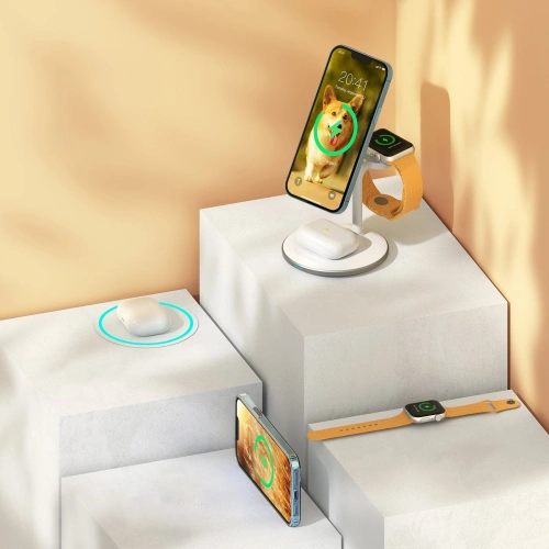 Kup Vezeték nélküli töltőállomás Choetech T585-F 3w1 iPhone 12/13, AirPods Pro, Apple Watch fehér - CHT156 - {ean13} - Sklep Home Screen