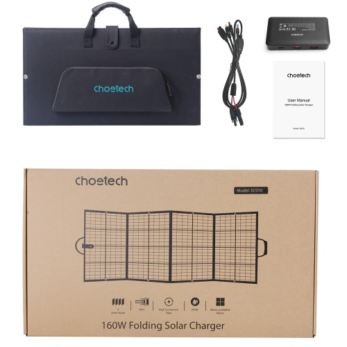 Kup Încărcător solar turistic Choetech SC010 pliabil 160W negru - CHT157 - {ean13} - Sklep Home Screen