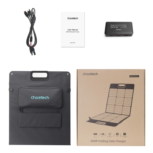 Kup Ładowarka solarna Choetech SC011 200W przenośny panel słoneczny czarny - CHT158 - {ean13} - Sklep Home Screen