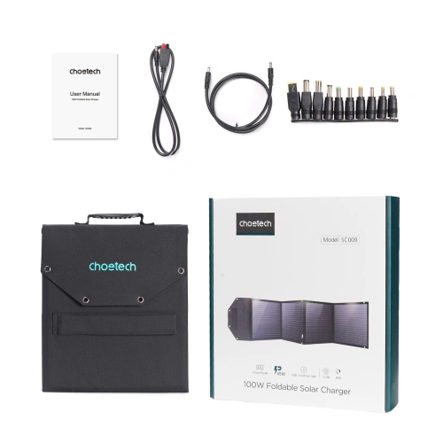 Buy Choetech SC009-V2 Solar Charger Foldable 100W USB-C, 2xUSB-A PD QC black - CHT159 - {ean13} - Home Screen Store Europe
