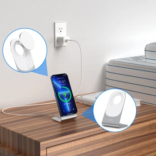 Kup Încărcător wireless Choetech H046+T518-F 15W Qi MagSafe alb - CHT161 - {ean13} - Sklep Home Screen